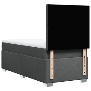 Giroletto a Molle con Materasso Grigio Scuro 90x190 cm Tessuto 3290358