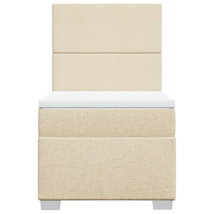 Giroletto a Molle con Materasso Crema 100x200 cm in Tessuto 3290397