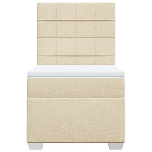 Giroletto a Molle con Materasso Crema 100x200 cm in Tessuto 3290404