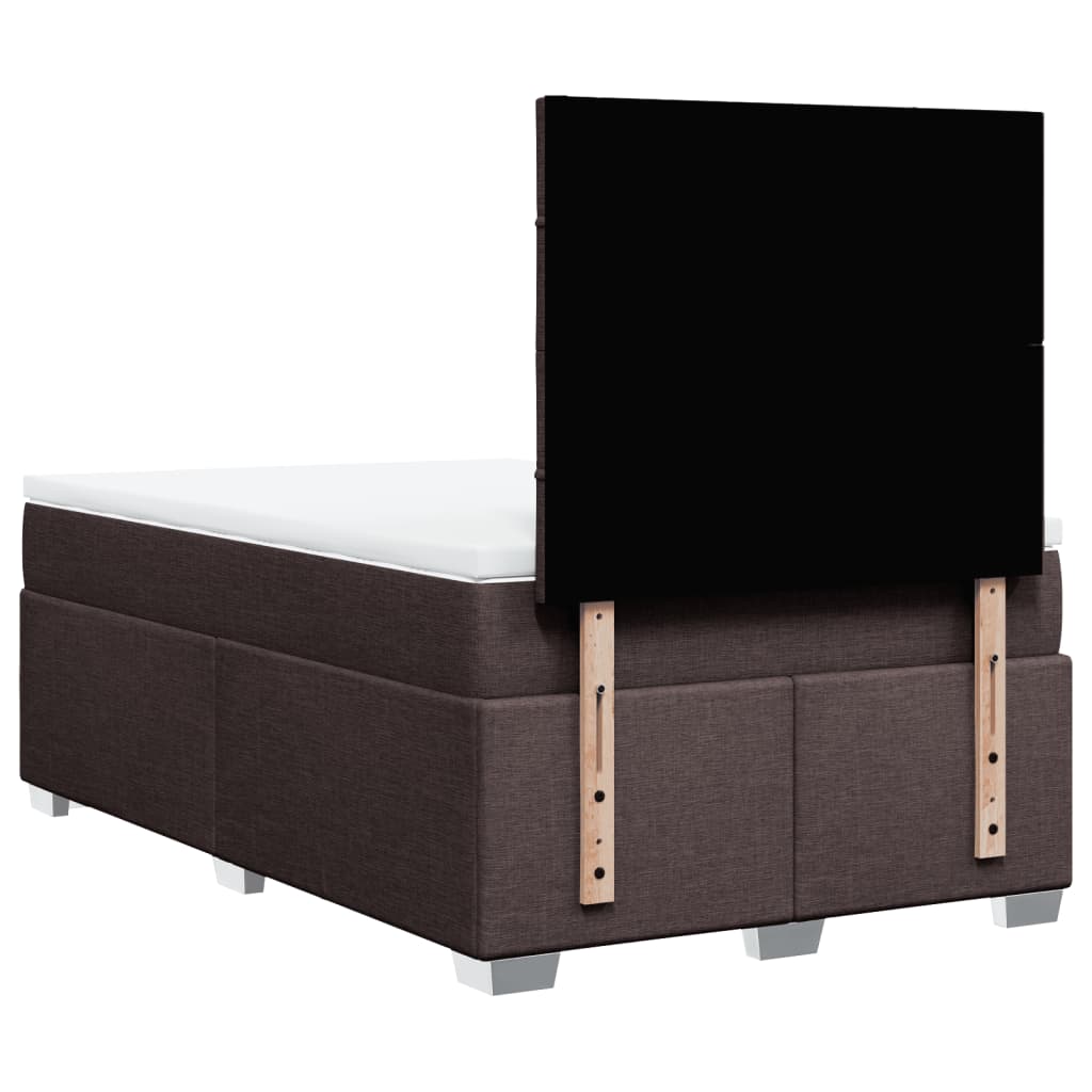 vidaXL Giroletto a Molle con Materasso Marrone Scuro 120x200cm Tessuto