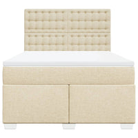 Giroletto a Molle con Materasso Crema 140x200 cm in Tessuto 3290530