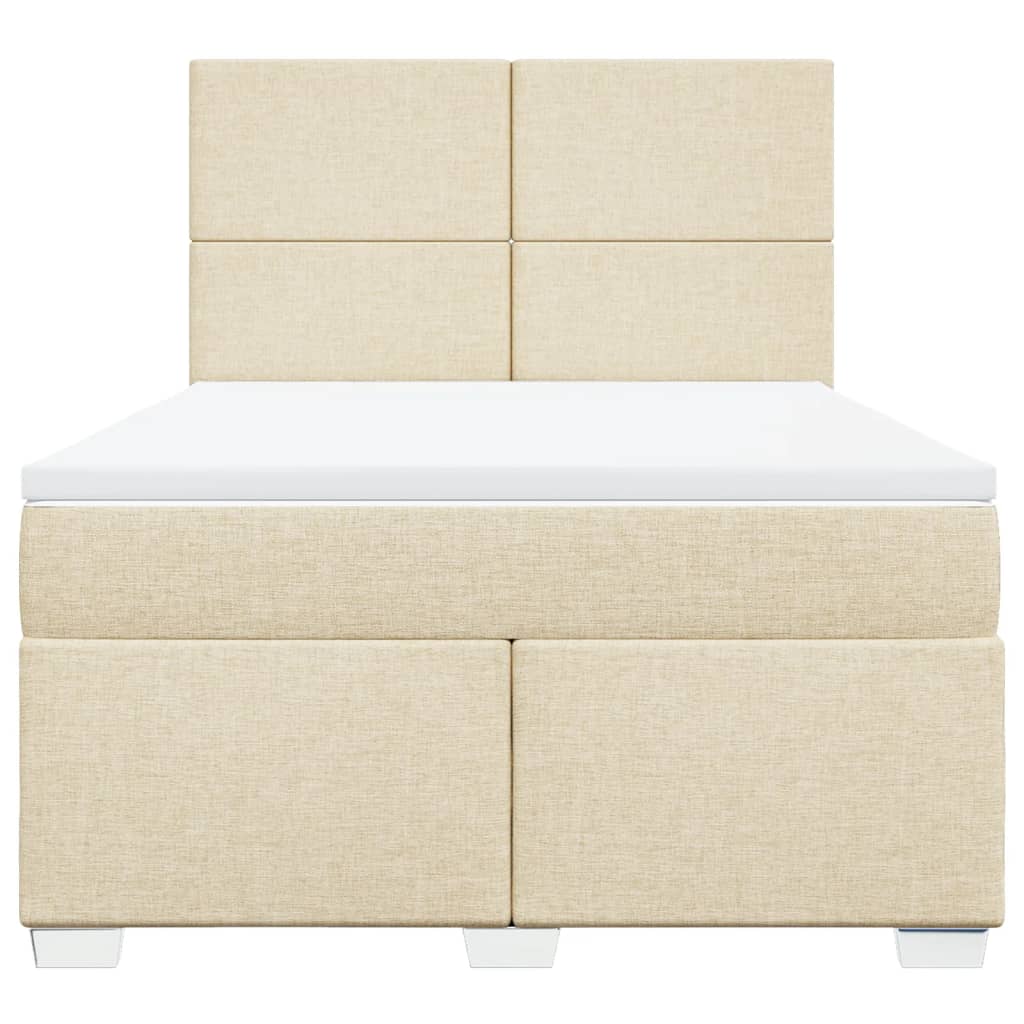 Giroletto a Molle con Materasso Crema 160x200 cm in Tessuto 3290537