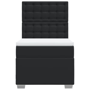 Giroletto a Molle con Materasso Nero 100x200 cm in Similpelle 3290708