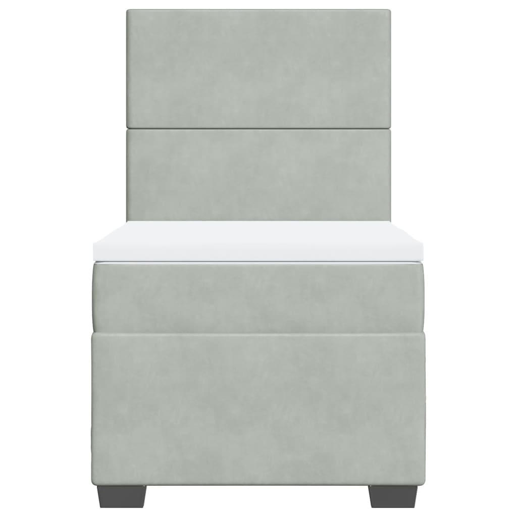 Giroletto a Molle con Materasso Grigio Chiaro 80x200 cm Velluto 3290756