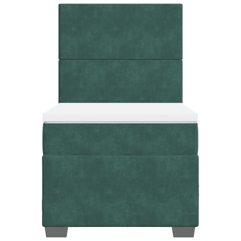 Giroletto a Molle con Materasso Verde Scuro 80x200 cm Velluto 3290759