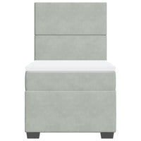 Giroletto a Molle con Materasso Grigio Chiaro 90x200 cm Velluto 3290804