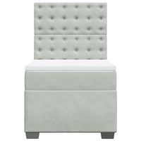 Giroletto a Molle con Materasso Grigio Chiaro 100x200cm Velluto 3290846