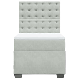 Giroletto a Molle con Materasso Grigio Chiaro 100x200cm Velluto 3290846