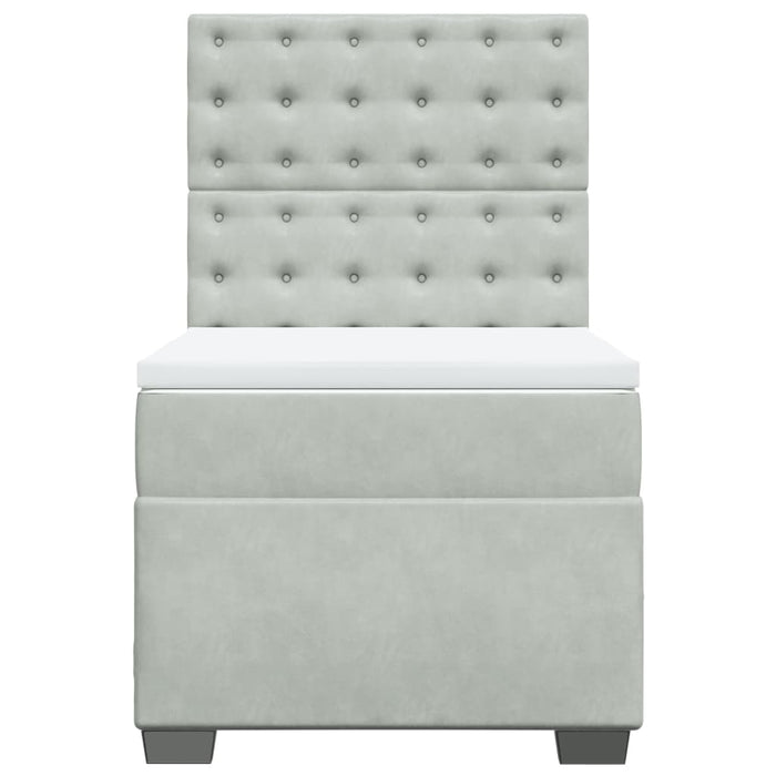 Giroletto a Molle con Materasso Grigio Chiaro 100x200cm Velluto 3290846