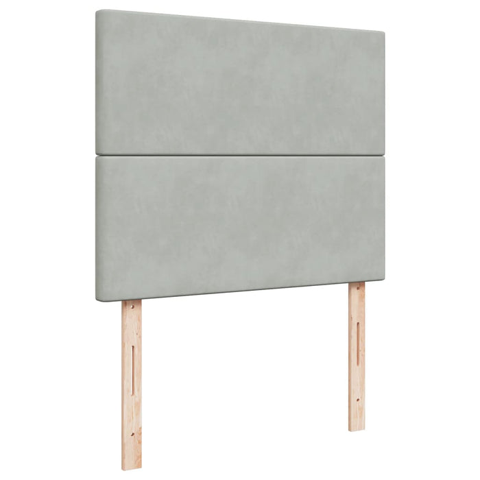 Giroletto a Molle con Materasso Grigio Chiaro 120x200cm Velluto