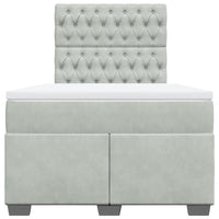 Giroletto a Molle con Materasso Grigio Chiaro 120x200cm Velluto