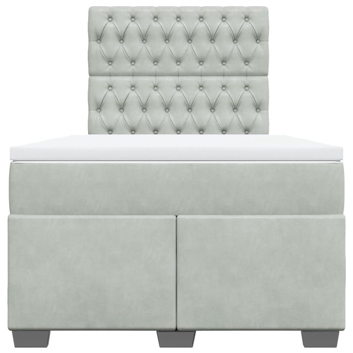 Giroletto a Molle con Materasso Grigio Chiaro 120x200cm Velluto