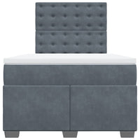 Giroletto a Molle con Materasso Grigio Scuro 120x200 cm Velluto