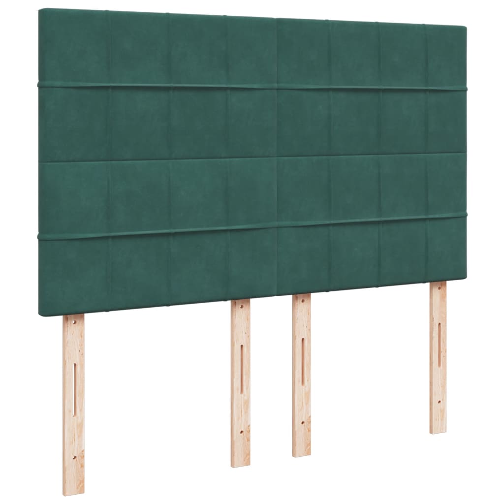 vidaXL Giroletto a Molle con Materasso Verde Scuro 160x200 cm Velluto
