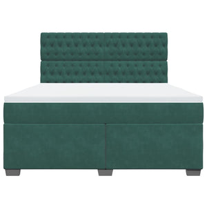 Giroletto a Molle con Materasso Verde Scuro 180x200 cm Velluto 3290987