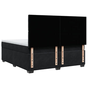 Giroletto a Molle con Materasso Nero 180x200 cm in Velluto 3290992