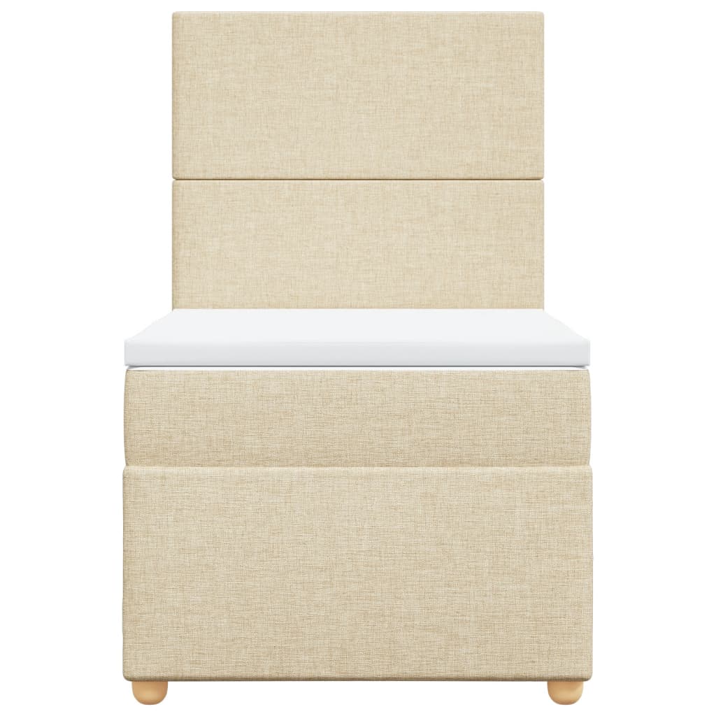 Giroletto a Molle con Materasso Crema 100x200 cm in Tessuto 3291189