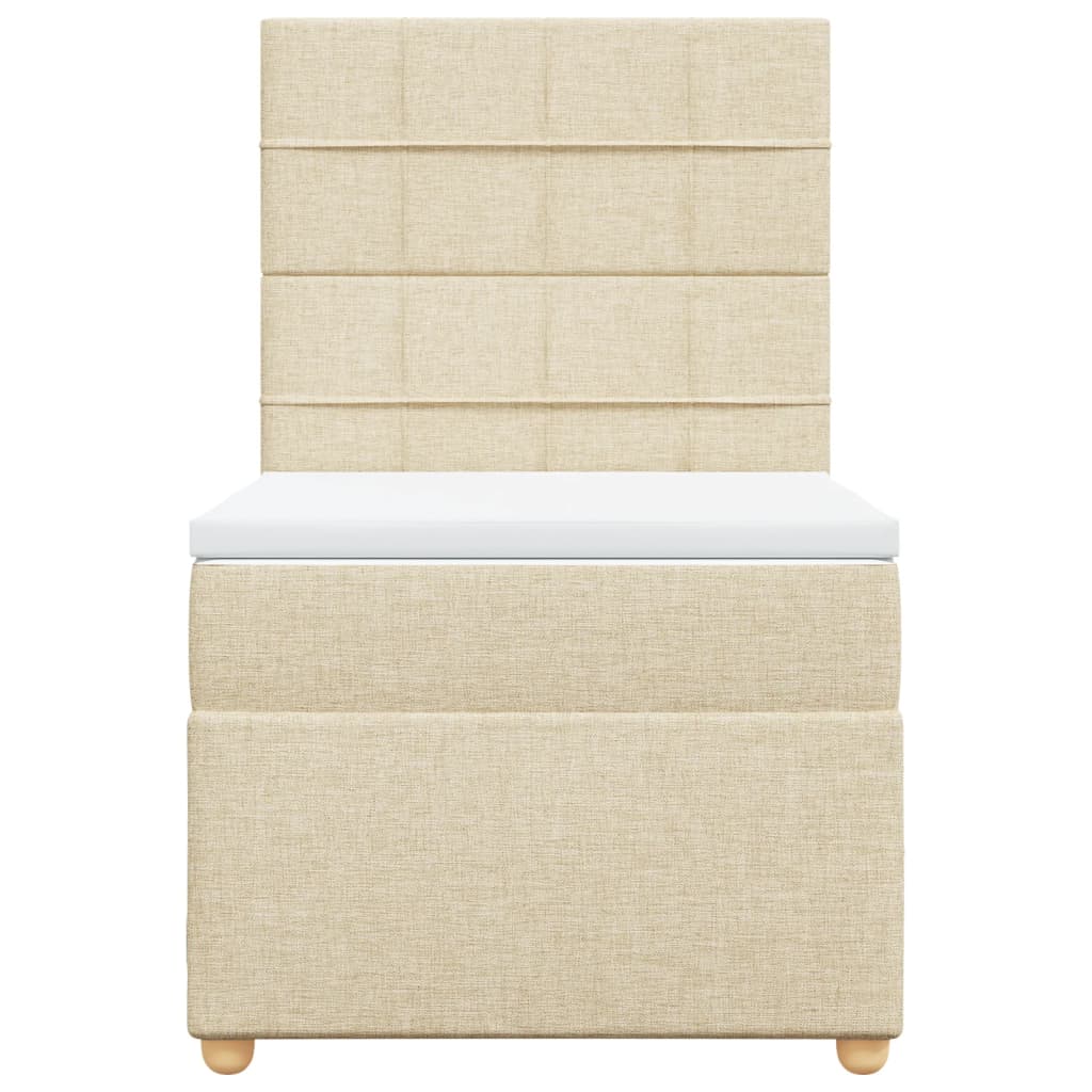 Giroletto a Molle con Materasso Crema 100x200 cm in Tessuto