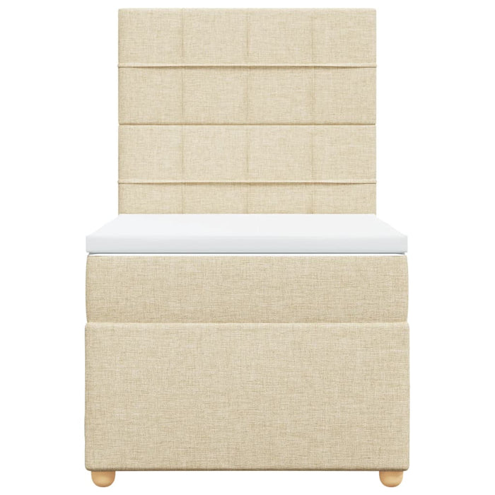 Giroletto a Molle con Materasso Crema 100x200 cm in Tessuto