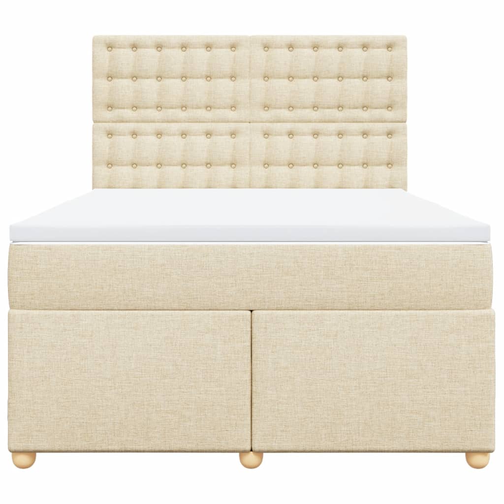 Giroletto a Molle con Materasso Crema 140x200 cm in Tessuto 3291322