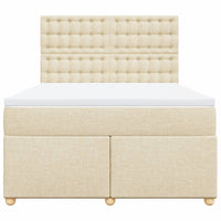 Giroletto a Molle con Materasso Crema 140x200 cm in Tessuto 3291322