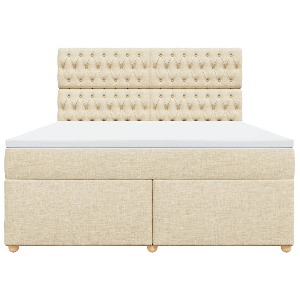 Giroletto a Molle con Materasso Crema 180x200 cm in Tessuto 3291371