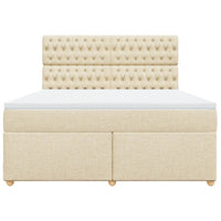 Giroletto a Molle con Materasso Crema 180x200 cm in Tessuto 3291371