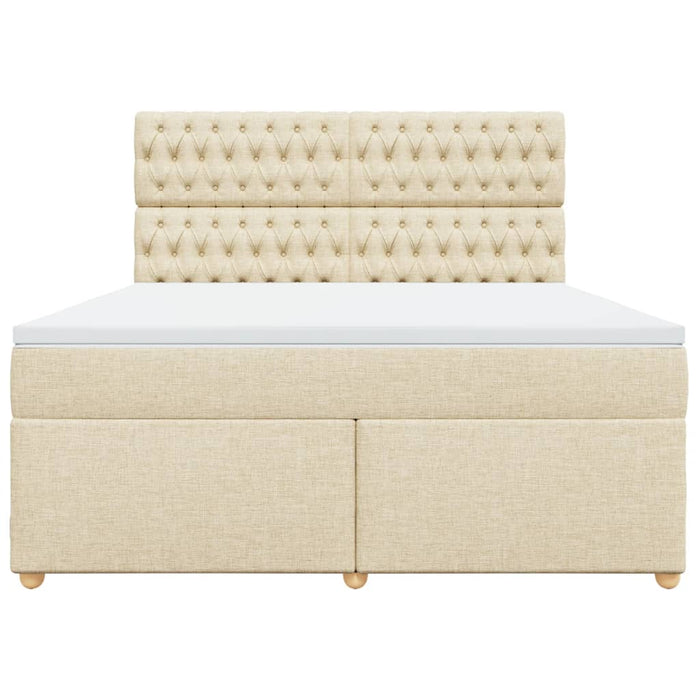 Giroletto a Molle con Materasso Crema 180x200 cm in Tessuto 3291371