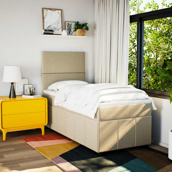 Giroletto a Molle con Materasso Crema 80x200 cm inTessuto 3291493