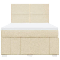 Giroletto a Molle con Materasso Crema 140x200 cm in Tessuto 3291689