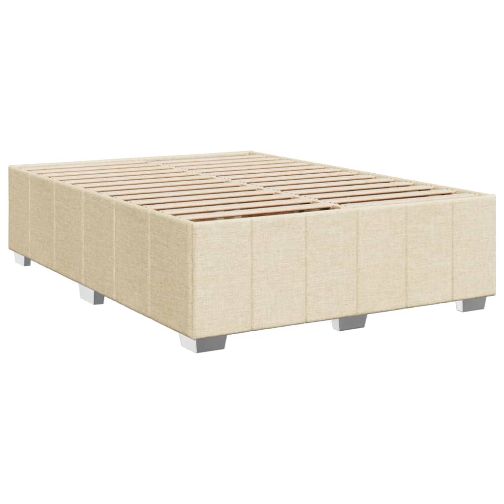 vidaXL Giroletto a Molle con Materasso Crema 140x200 cm in Tessuto