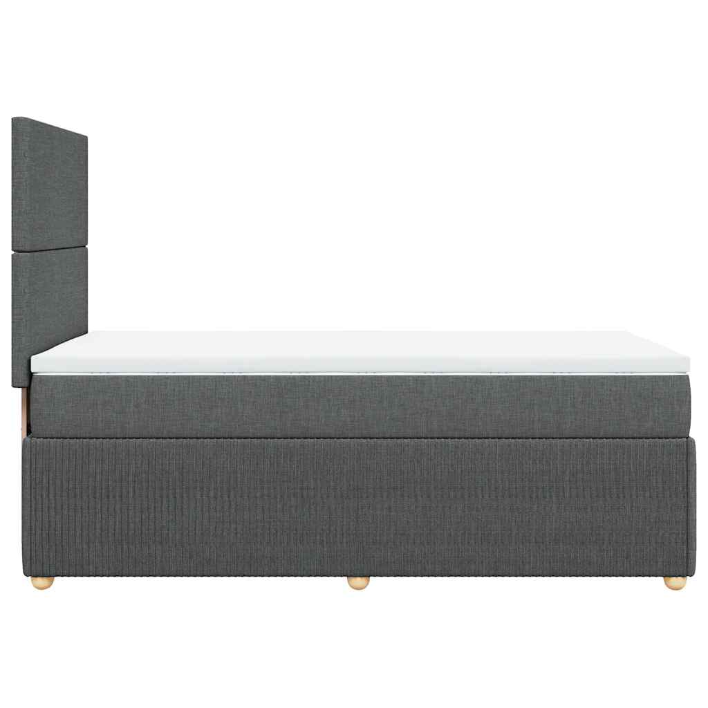 vidaXL Giroletto a Molle con Materasso Grigio Scuro 80x200 cm Tessuto