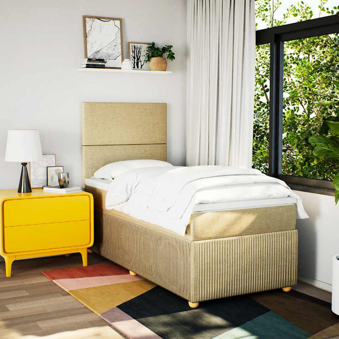 vidaXL Giroletto a Molle con Materasso Crema 80x200 cm inTessuto