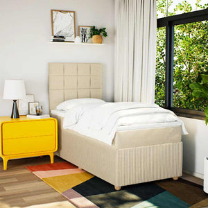 vidaXL Giroletto a Molle con Materasso Crema 80x200 cm inTessuto