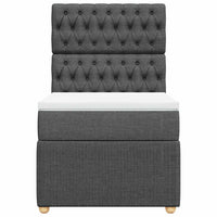 Giroletto a Molle con Materasso Grigio Scuro 80x200 cm Tessuto 3291891