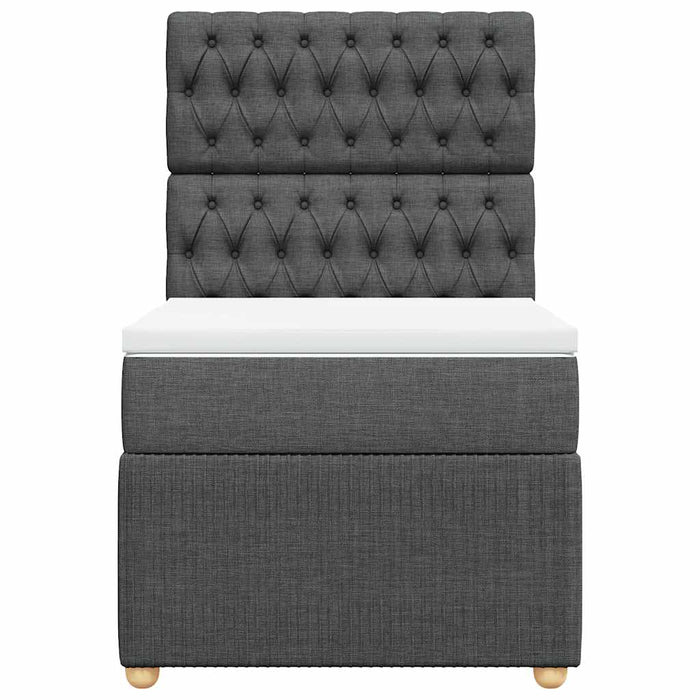 Giroletto a Molle con Materasso Grigio Scuro 80x200 cm Tessuto 3291891