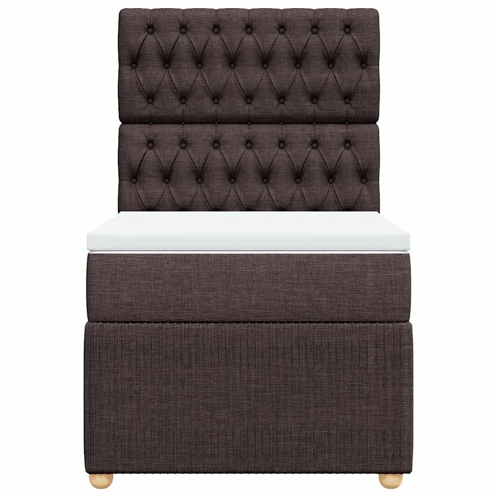 Giroletto a Molle con Materasso Marrone Scuro 90x190cm Tessuto 3291921