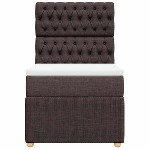 Giroletto a Molle con Materasso Marrone Scuro 90x190cm Tessuto 3291921