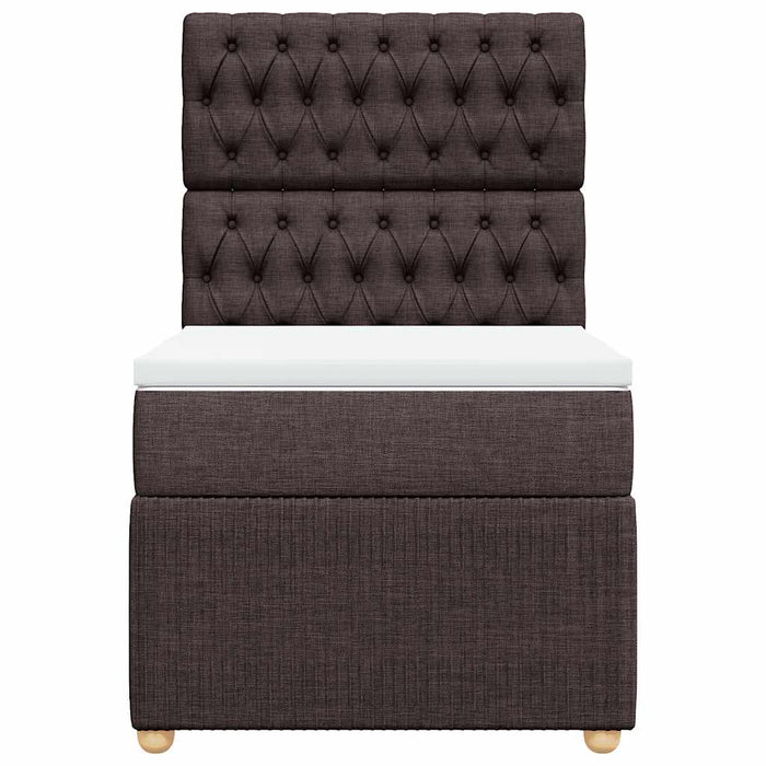 Giroletto a Molle con Materasso Marrone Scuro 90x190cm Tessuto 3291921