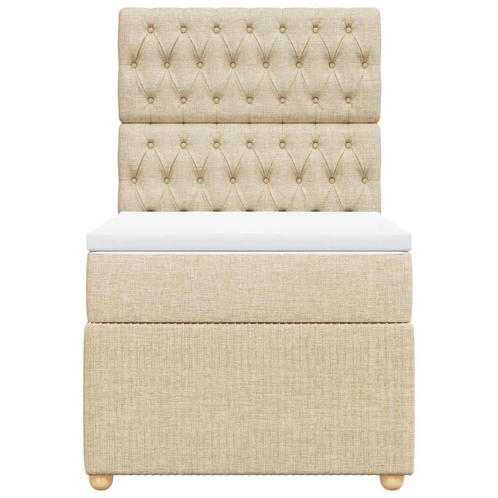 Giroletto a Molle con Materasso Crema 90x190 cm in Tessuto