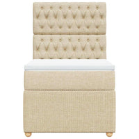 Giroletto a Molle con Materasso Crema 90x190 cm in Tessuto