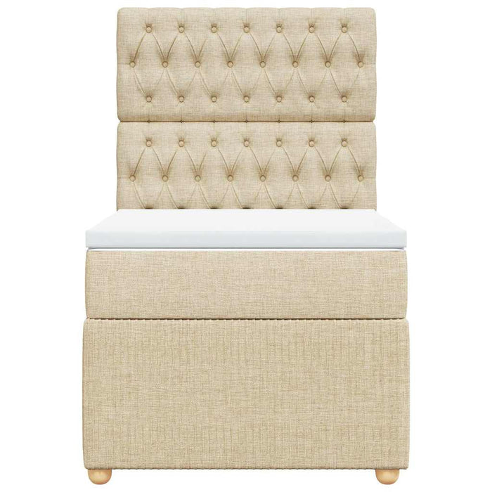 Giroletto a Molle con Materasso Crema 90x190 cm in Tessuto