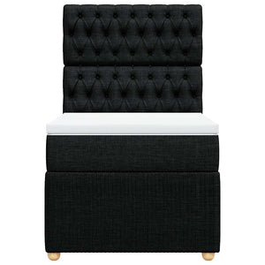 Giroletto a Molle con Materasso Nero 90x200 cm in Tessuto