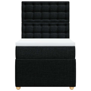 Giroletto a Molle con Materasso Nero 90x200 cm in Tessuto