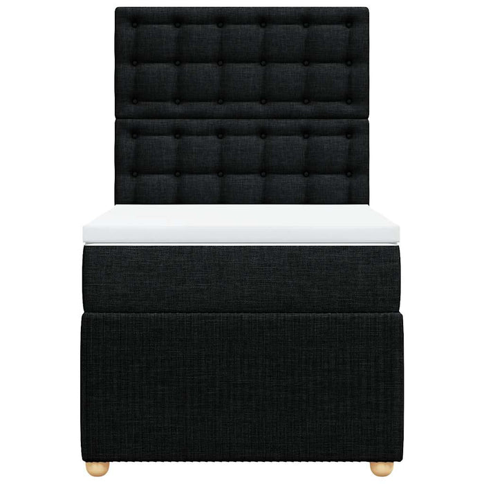 Giroletto a Molle con Materasso Nero 90x200 cm in Tessuto