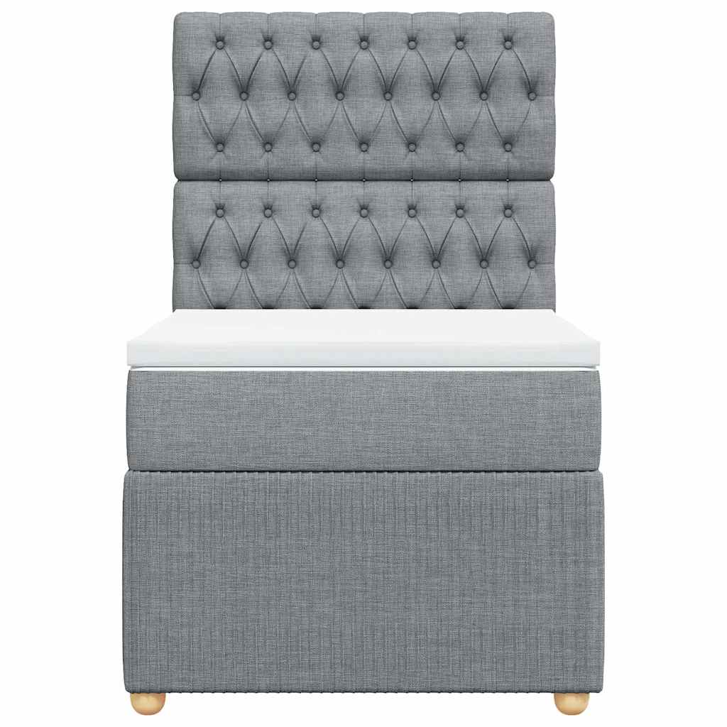 Giroletto a Molle con Materasso Grigio Chiaro100x200 cm Tessuto