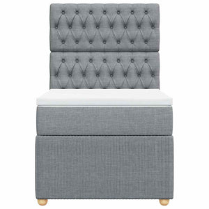 Giroletto a Molle con Materasso Grigio Chiaro100x200 cm Tessuto