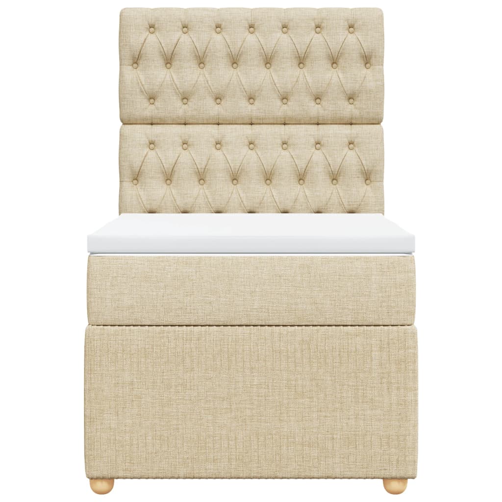 Giroletto a Molle con Materasso Crema 100x200 cm in Tessuto 3291979