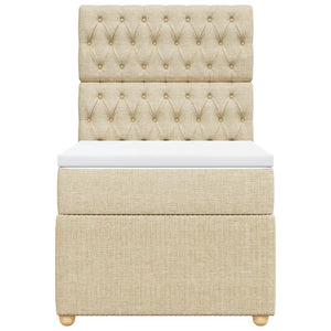 Giroletto a Molle con Materasso Crema 100x200 cm in Tessuto 3291979