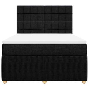 Giroletto a Molle con Materasso Nero 140x190 cm in Tessuto